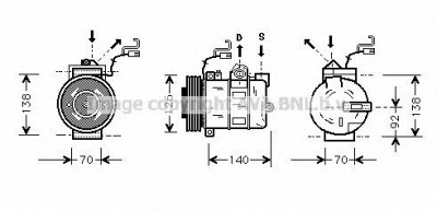 AVA QUALITY COOLING olk327 -  Компрессор, кондиционер